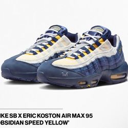 Sizes 8M & 10M NIKE SB X ERIC KOSTON AIR MAX 95 'OBSIDIAN SPEED YELLOW'