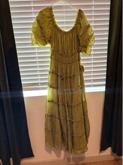 Chartreuse floor length dress