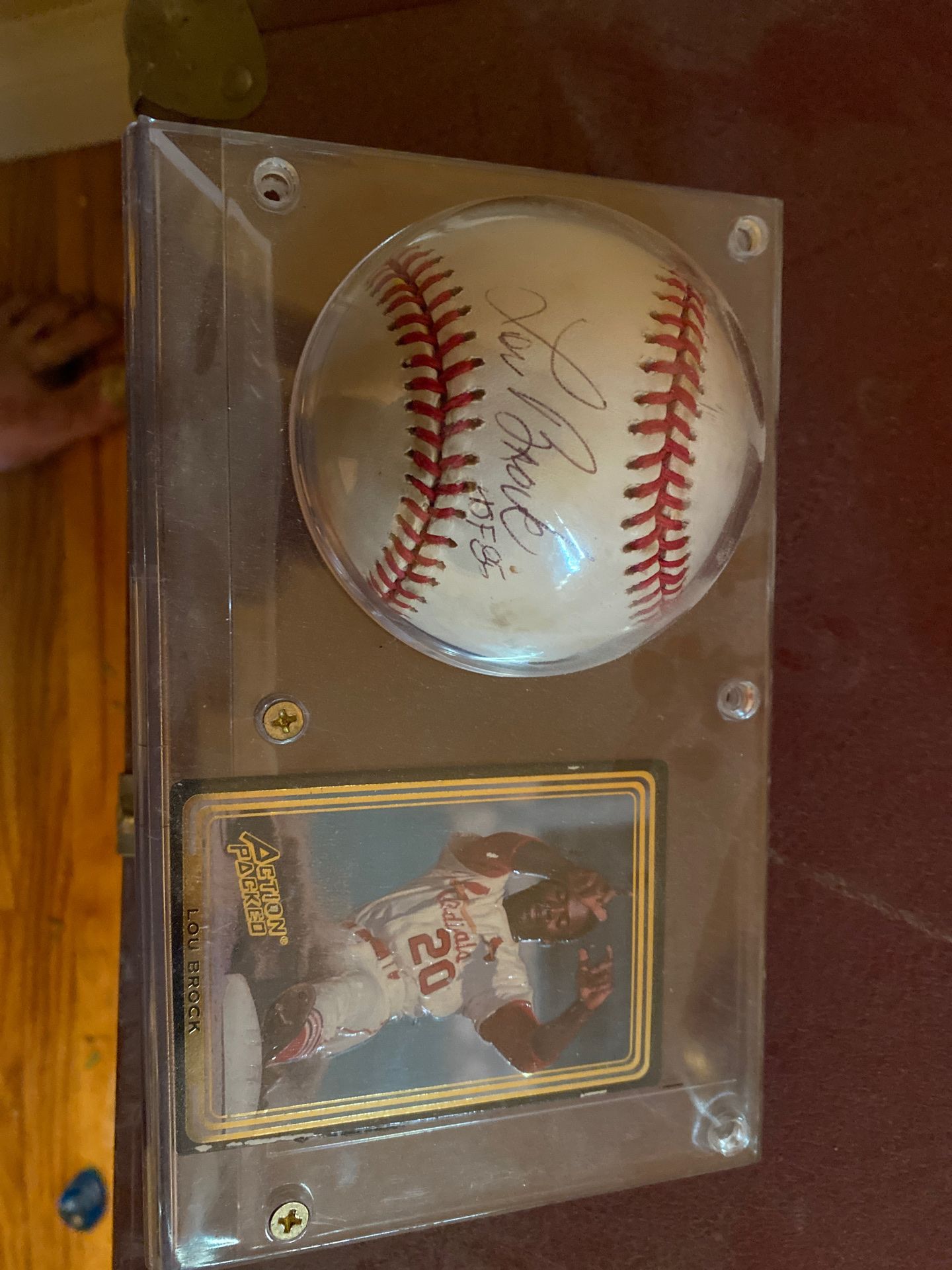 Autographed Lou Brock Baseball