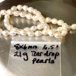 16.5” Strand Of Teardrop Pearls