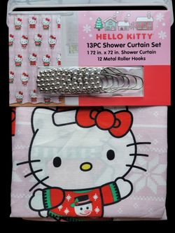 Hello Kitty  Christmas 13pc Shower Curtain Set