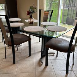 Kitchen Table Set For Six And Three Matching Bar Stools 