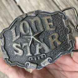 1975 Lone Star Beer brass belt Buckle 