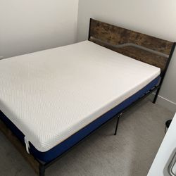 Queen Bed Frame And Mattress Set $250