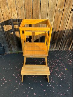 SDADI Natural Wood Toddler Kids Child’s Mother’s Helper Kitchen Step Stool