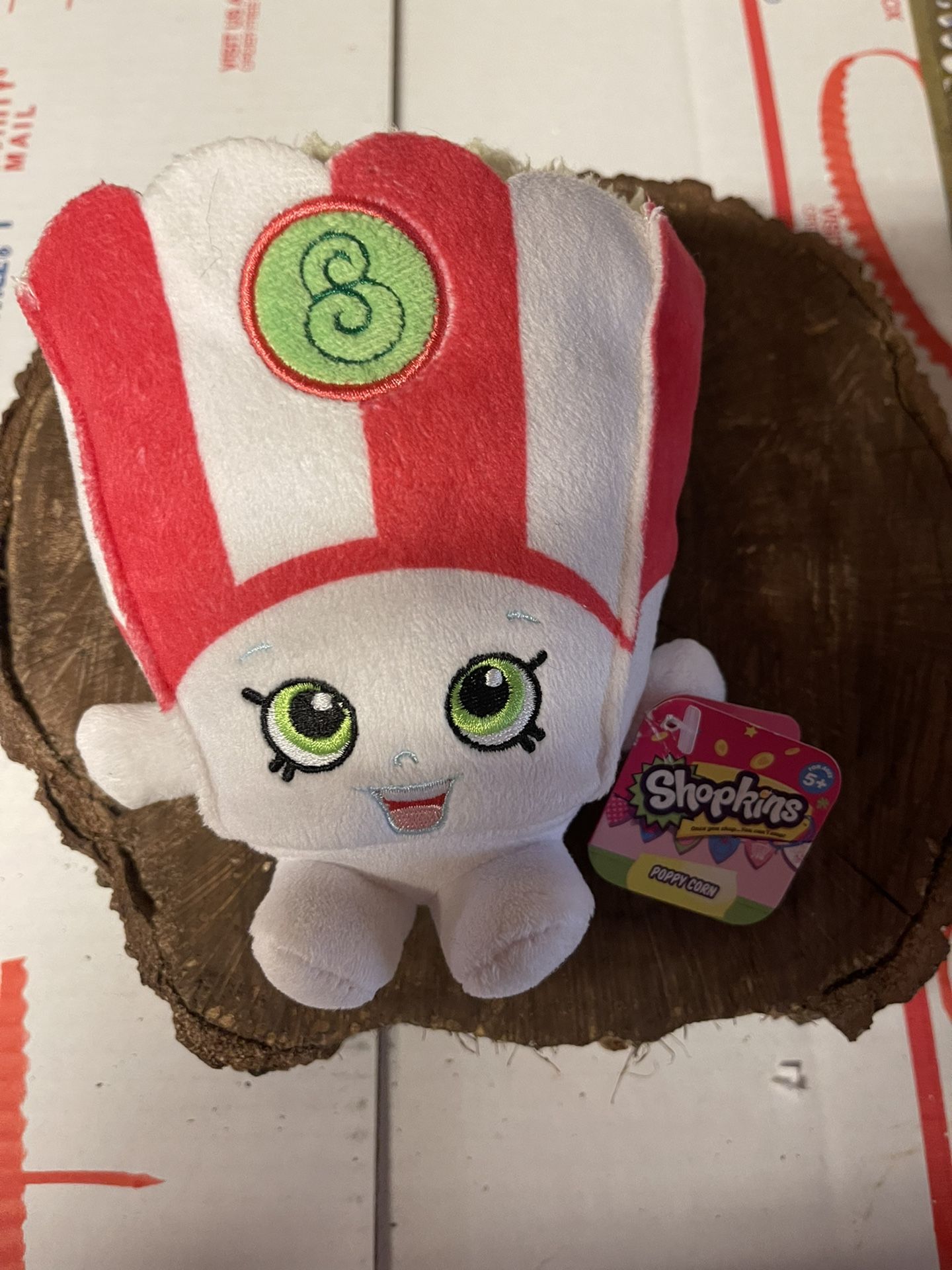 Shopkins Poppy Corn Popcorn Plush Stuffed Toy 12" new with tag