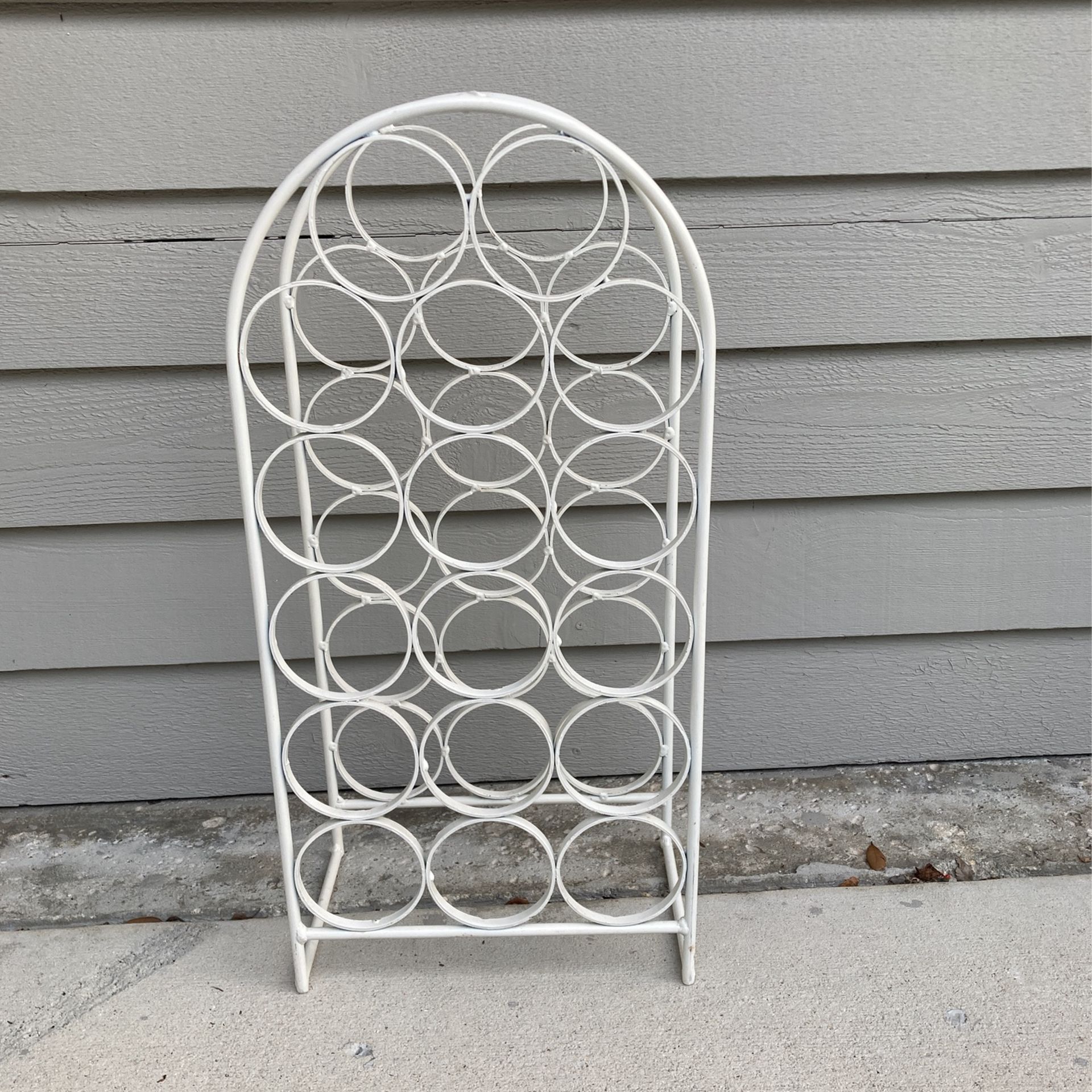 White Metal Wine Rack