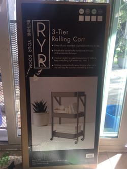 NEW 3 Tier Rolling Cart In Purple