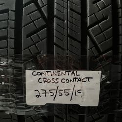 Pair of CONTINENTAL 275/55/19 CROSS CONTACT TIRES, TIRES 7/32s