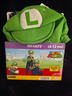 Super Mario Luigi Infant Costume 6-12 Months