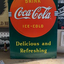 Vintage Coca Cola Steel Sign