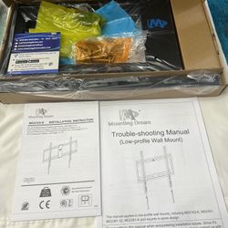 Mounting Dream TV Mount Fixed for Most 42-84 Inch Flat Screen TVs, TV Wall Mount Bracket up to VESA 600 x 400mm and 132 lbs - Fits 16"/18"/24" Studs -