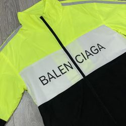 Men’s Balenciaga Windbreaker Jacket Neon Black 