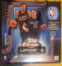 New 2025-26 Topps Chrome Update Basketball Mega Box - Sealed - Lakers Autographed Cards
