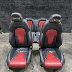08-15 Audi TT S TT-S Complete Seats Front Rear Left Right Black with Red