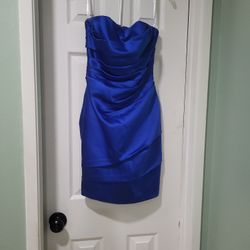 BLUE STRAPLESS DRESS 👗 FOR WOMEN