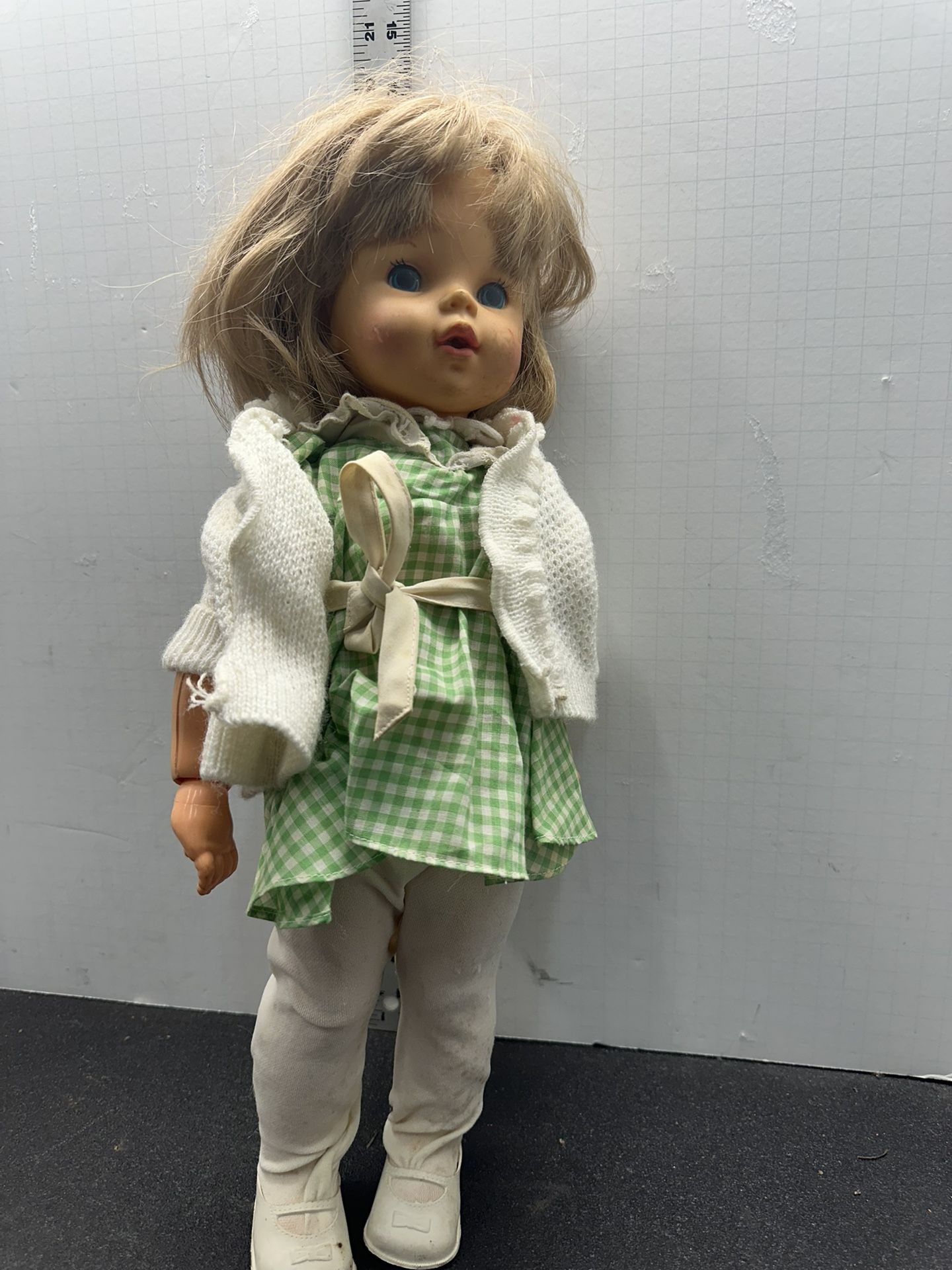 Vintage 1969 Vinyl Plastic Mattel Tell Time Girl Character Girl Doll 19 #D10