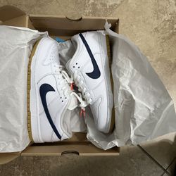 Nike SB Dunk Low Orange Label White Navy sz 9.5