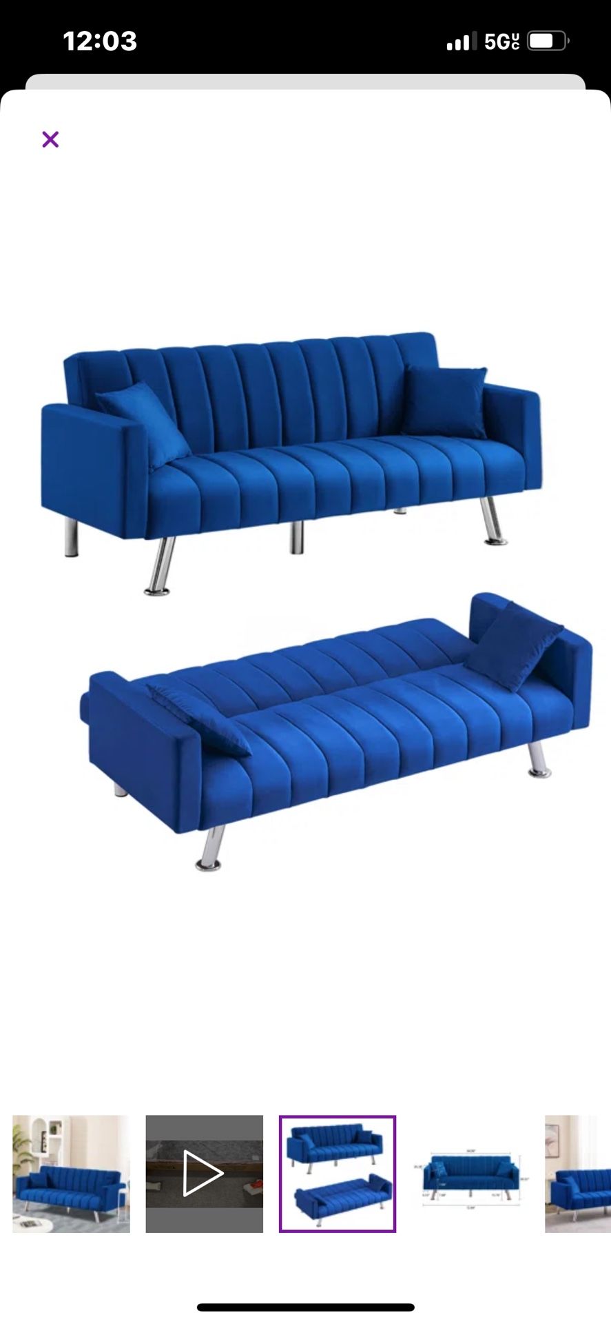 Blue Futon