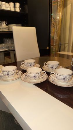 Narumi Milano Tea Cup and Saucer model 9(contact info removed) complete set of 5.