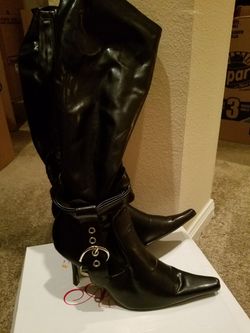 Black calf boots