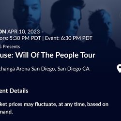 Muse Concert Ticket April 10