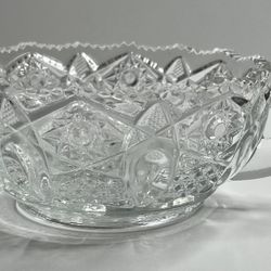 Vintage L.E. Smith Candy Nut Nappy Dish with Handle Sawtooth Edge