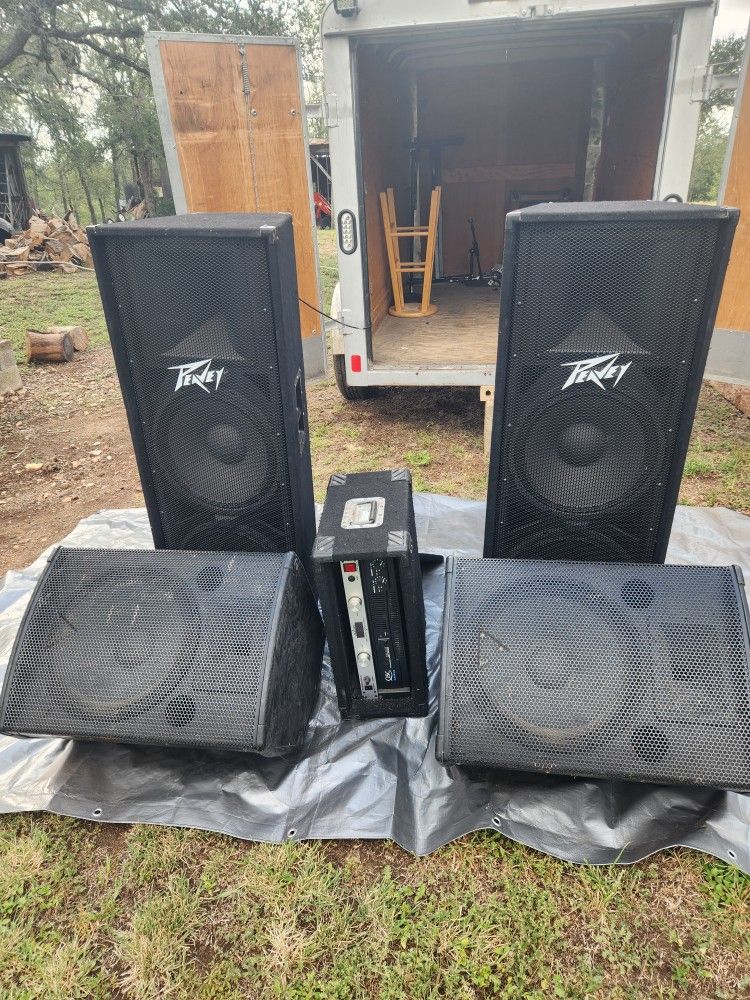 PA System, Speakers 700w Monitors 400w Amp 2450w