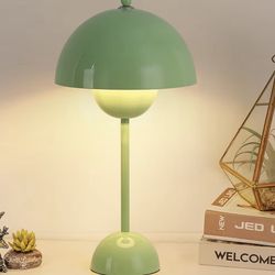 New  Retro Green Modern Small Table Lamp, Cute Dome Shade Reflecting Light Reading Lamp