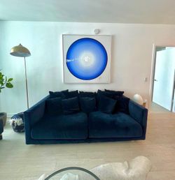 IKEA velvet blue couch