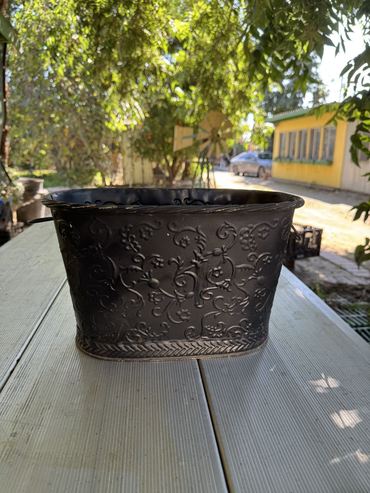 Tin Black Plant Holder
