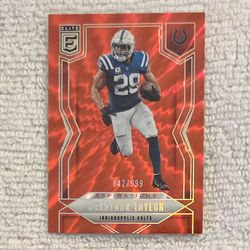 2025 DONRUSS ELITE #85 JONATHAN TAYLOR ASPIRATIONS SHIMMER /999 FOOTBALL CARD