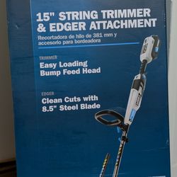 HART 40-Volt Cordless Attachment Capable 15-inch String Trimmer Kit, HART Edger Attachment and 4.0Ah Lithium-Ion Battery