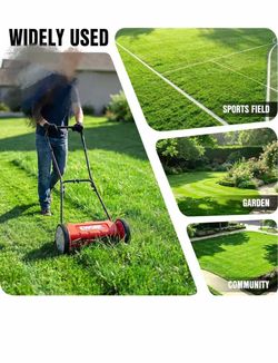R4) 23-Inch Push Reel Lawn Mower with 5-Blade Reel Mower for Lawn Care Manual lawn mowers 4 Adjustable Heights, Tool-Less Assembly, Hand Push Lawn Mow