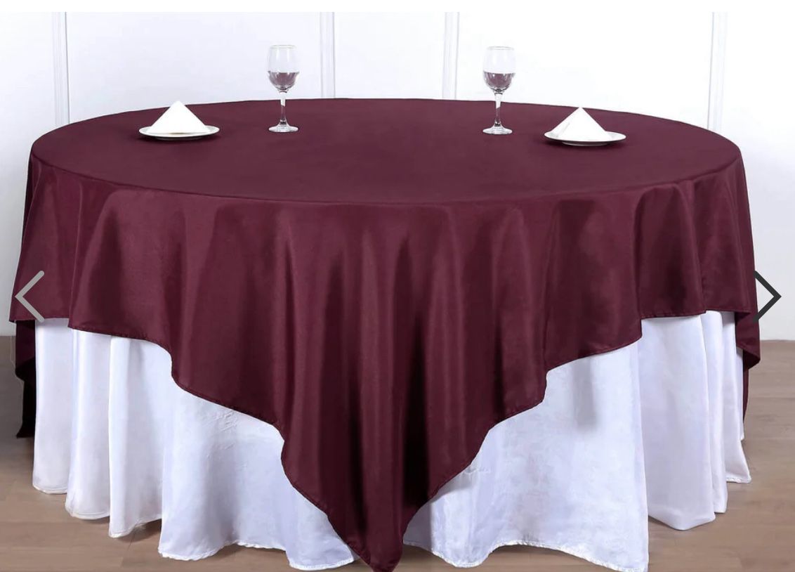 Burgundy Table Overlay 90x90