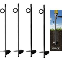 15.5 Inch Ground Anchors (4 Pack) Tent Stakes Heavy Duty 