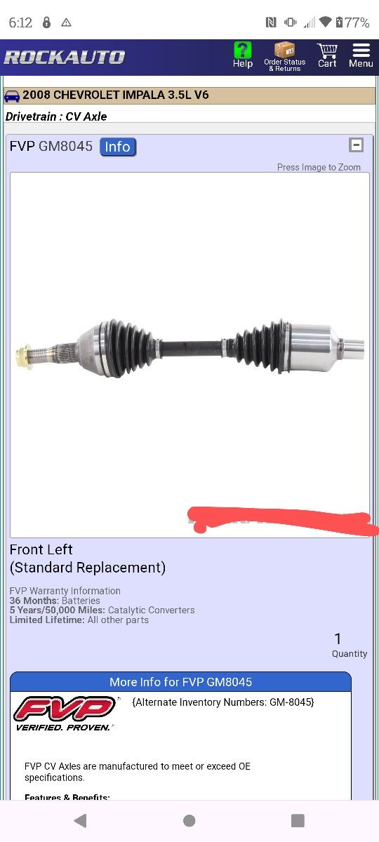 Cv Axles