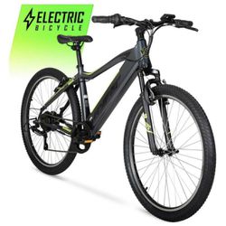 Hyper Bicycles Electric Bicycle Pedal Assist Mountain, 26 In. MTB, Black