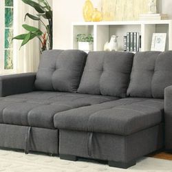 Brand New Grey Sectional Sofa Storage Sleeper