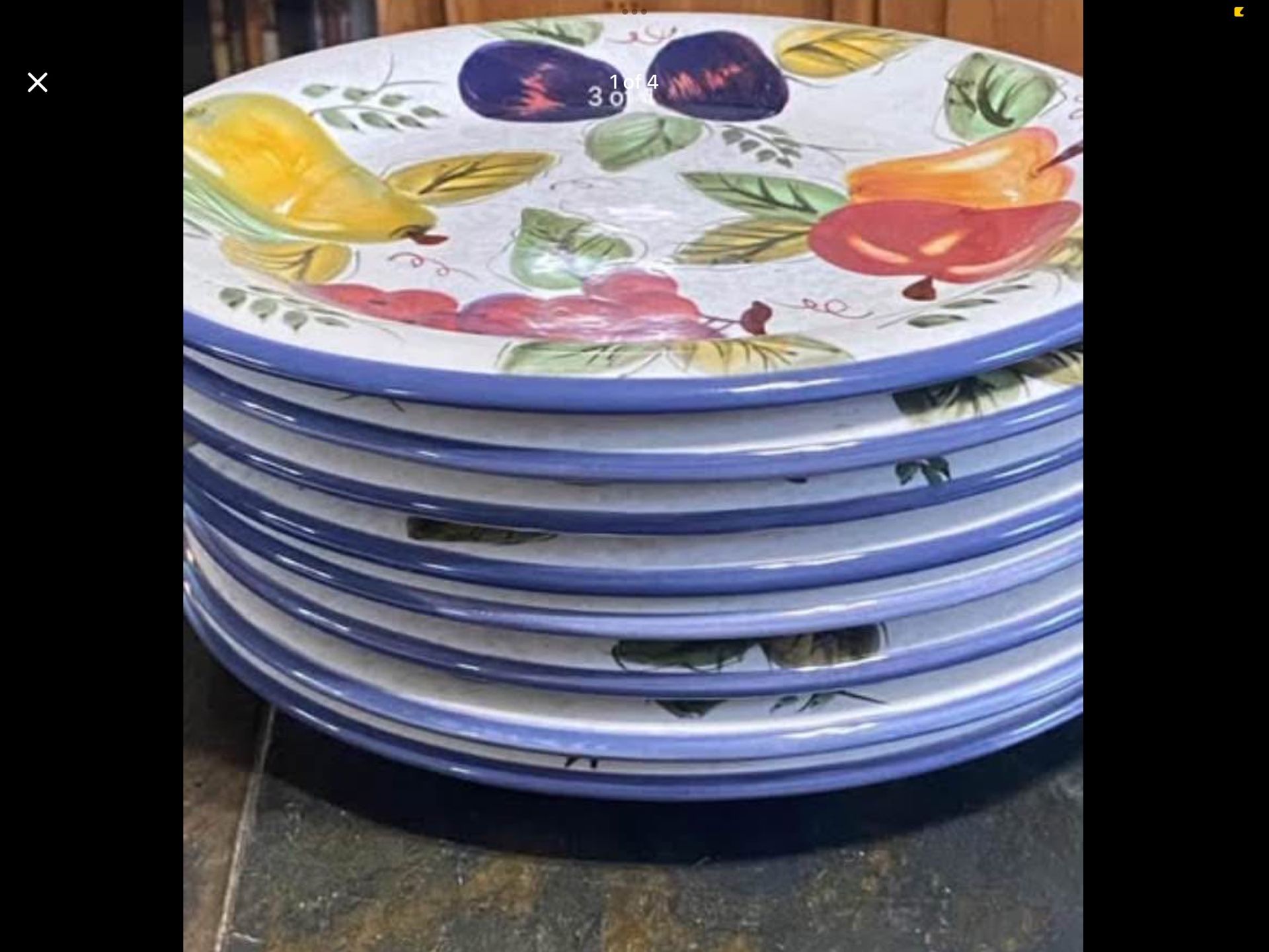 8 Oneida Vintage Fruit Hand Painted 10.5 Plates