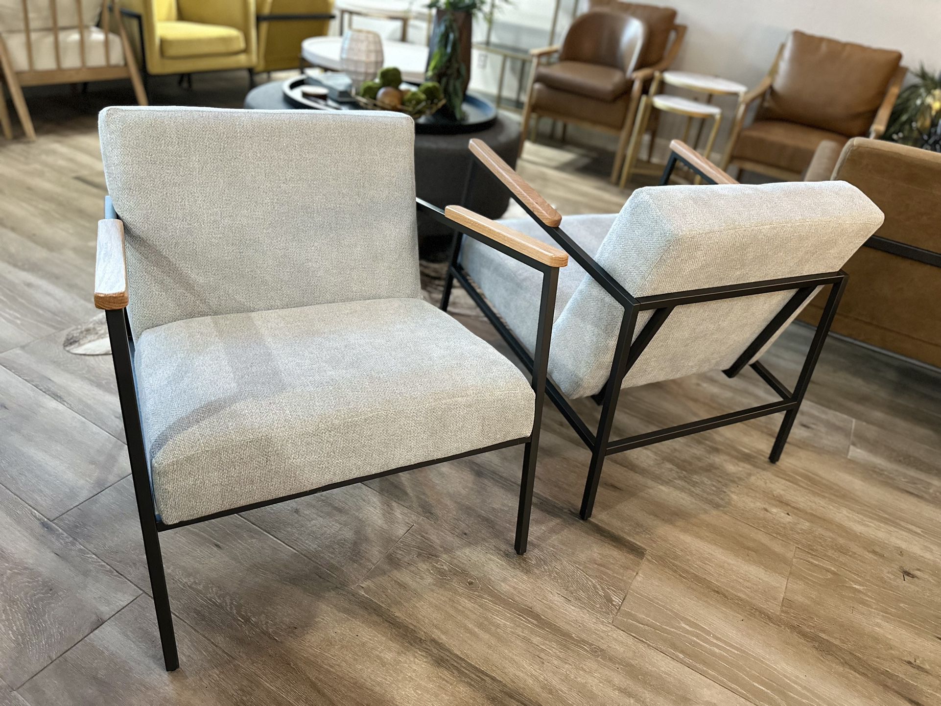 Accent Chairs/Gray, Black, And Wood