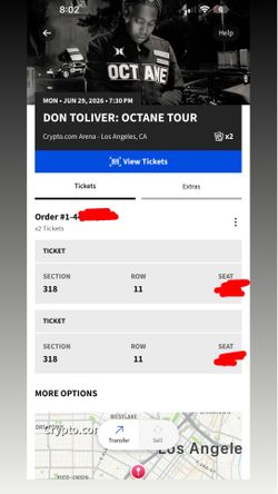 Don Toliver 6/29 OCTANE tour 2 Tickets!
