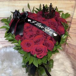 Valentines Day Rose Heart Arrangement