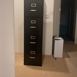 Metal File Cabinet Black  Tall 