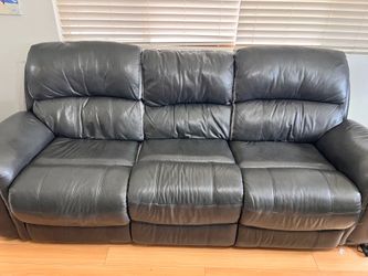 Faux Leather Reclining Sofa