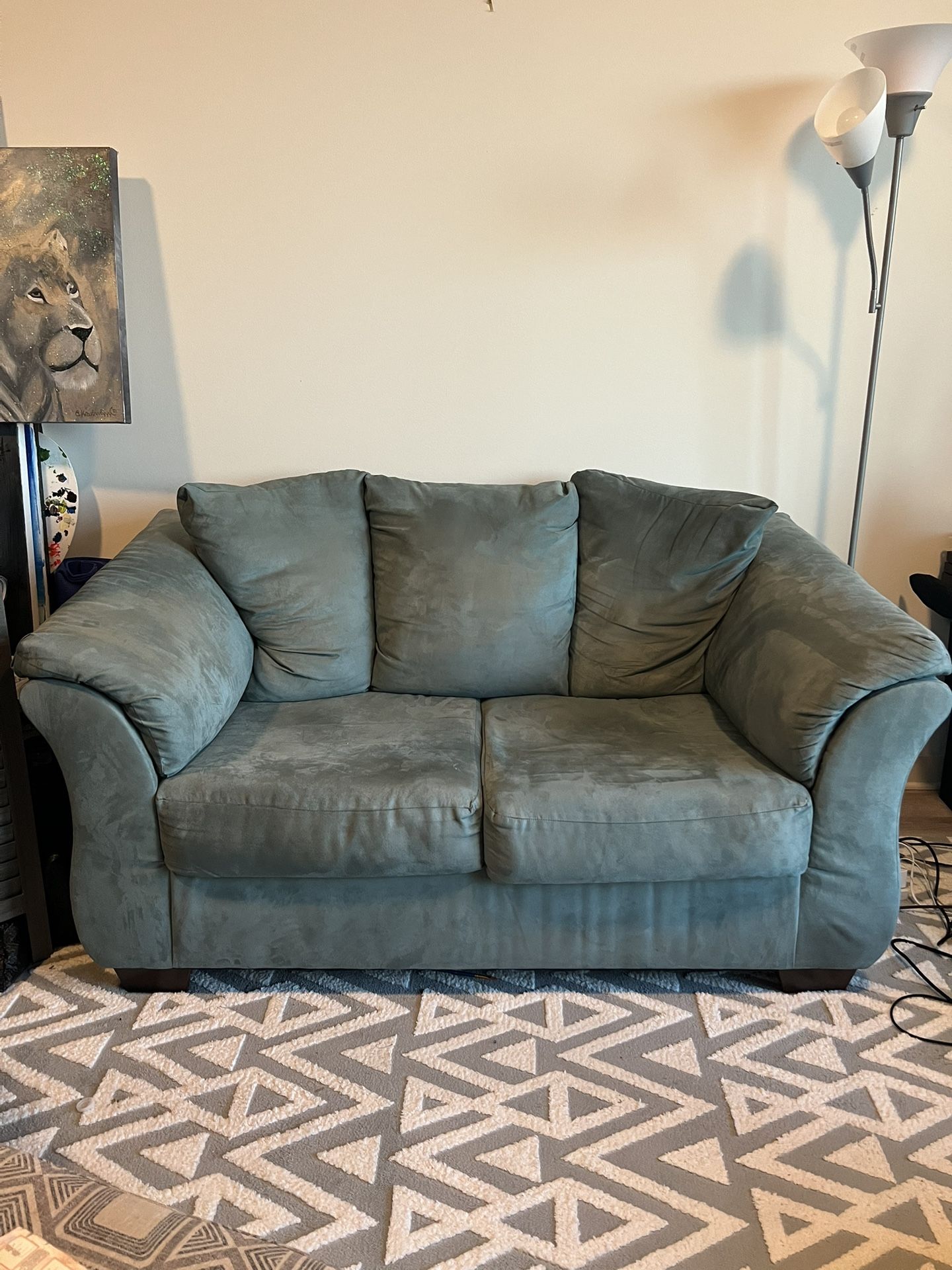 Teal Loveseat Sofa