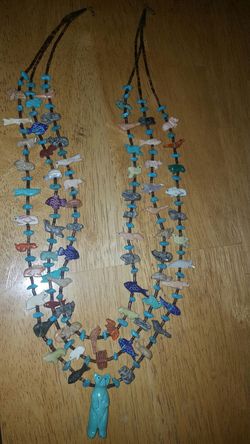 Vintage 3 strand fetish necklace
