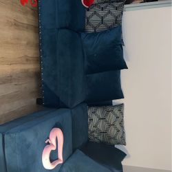 Blue Right Facing Sectional