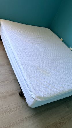 Queen Mattress + Metal Frame – $25