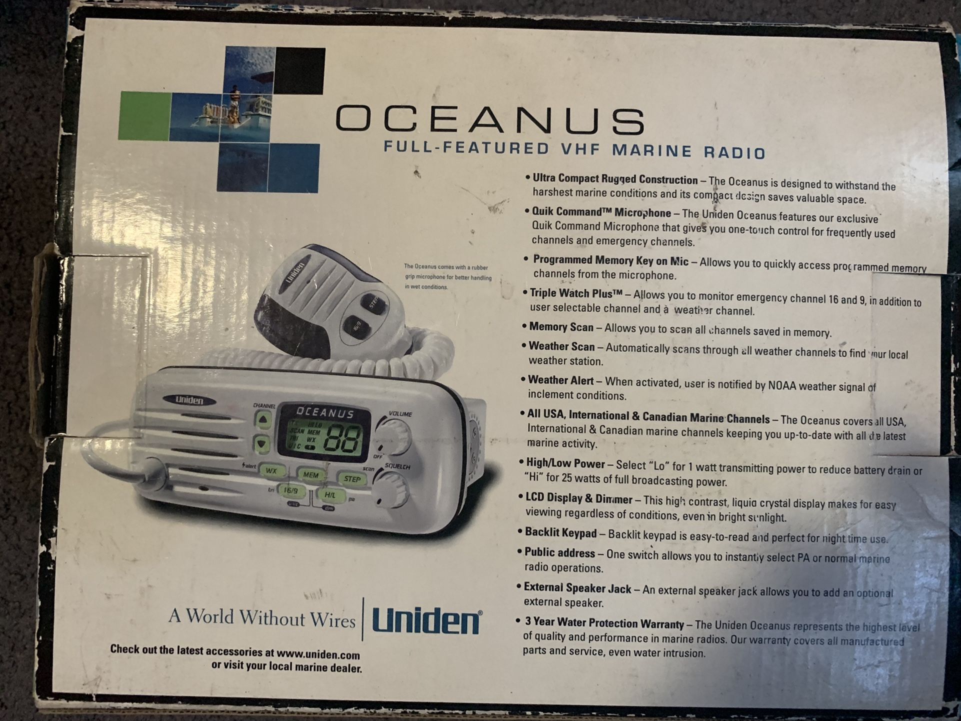 Uniden Oceanus VHF Marine Transceiver White Radio